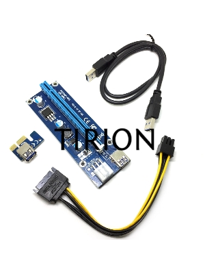 Переходник/удлинитель Espada USB Riser card PCI-E x1 Male to PCI-E x16 Female с питанием 6Pin, EpciEkit, в комплекте кабель usb 3.0