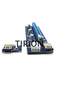 Переходник/удлинитель Espada USB Riser card PCI-E x1 Male to PCI-E x16 Female с питанием 6Pin, EpciEkit, в комплекте кабель usb 3.0