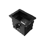 Прямоугольный металлический корпус Wize Pro [WRTS-06BOX-B] для модульной системы врезного лючка в стол с убирающейся крышкой для установки до 6 модулей-вставок, преустановленная рамка, черный