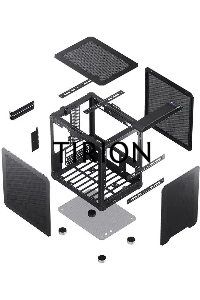 Корпус JONSBO Computer Case C6Handle black hang-in version черный, Mini-Tower, материнская плата mATX, без БП, прозрачная боковая панель