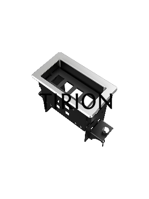Прямоугольный металлический корпус Wize Pro [WRTS-04BOX-S] для модульной системы врезного лючка в стол с убирающейся крышкой для установки до 4 модулей-вставок, преустановленная рамка, серебристый