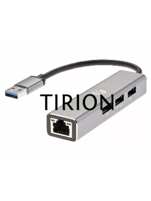 Переходник USB 3.0 -->RJ-45 1000Mbps+3 USB3.0, Aluminum Shell, 0.2м VCOM <DH312A>