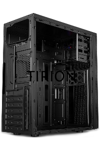 Компьютерный корпус CBR PCC-ATX-E185-WPSU ATX Miditower E185, без БП, 2*USB 2.0, HD Audio+Mic, Black