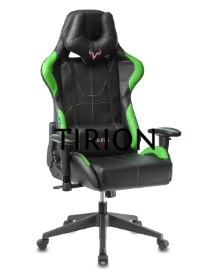 Кресло игровое Бюрократ VIKING 5 AERO LGREEN черный/салатовый искусственная кожа