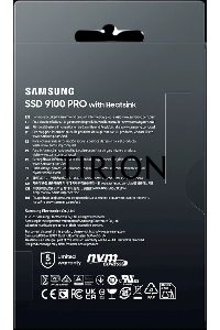 Твердотельный диск 1TB Samsung 9100 PRO, M.2, PCI-E 5.0 x4, TLC 3D NAND [R/W - 14800/13400 MB/s] с радиатором