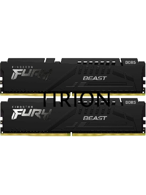 Оперативная память Kingston Fury Beast, DDR5, 32GB (2x16GB), 6000MHz, CL36, с радиатором, черный