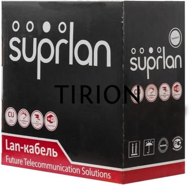 Кабель информационный Suprlan Premium 01-0313-5, кат.5E U/UTP, 4 пары, 24AWG, PVC, внутренний, 305м, серый