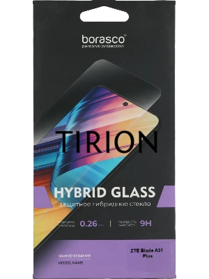 Защитное стекло для экрана BoraSCO Hybrid Glass для ZTE Blade A31 Plus антиблик, 71 х 153 мм, 2.5D,  прозрачный