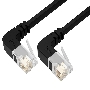 Патч-корд GCR PROF UTP медь кат.6, плоский, верхний/верхний угол, ethernet high speed 10 Гбит/с, RJ45, T568B, 0.5m, черный