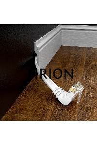 Патч-корд GCR PROF, UTP медь кат.6, нижний угол, ethernet high speed 10 Гбит/с, RJ45, T568B, плоский 10.0m, белый