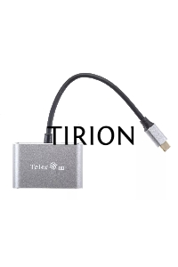 Кабель-концентратор USB3.1 TypeCm -->HDMI+USB3.0+PD+VGA Alum Grey 4K@30Hz, Telecom<TUC055>