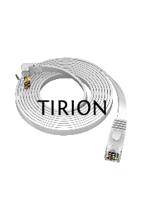 Патч-корд GCR PROF, UTP медь кат.6, нижний угол, ethernet high speed 10 Гбит/с, RJ45, T568B, плоский 10.0m, белый