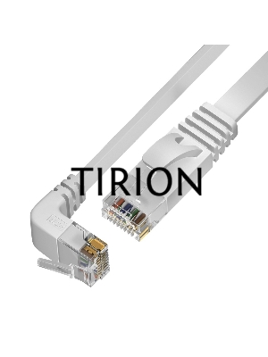 Патч-корд GCR PROF, UTP медь кат.6, нижний угол, ethernet high speed 10 Гбит/с, RJ45, T568B, плоский 10.0m, белый