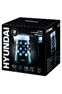 Чайник электрический Hyundai HYK-G2012 1.7л. 2200Вт черный/прозрачный (корпус: пластик)
