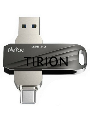 Флеш диск Netac US11 черный 64Gb USB Type-A + USB Type-C, metal/plastic case