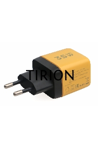 Зарядное устройство с дисплеем Cablexpert MP3A-PC-53, 35Вт GaN, QC3.0/PD3.0, 1хUSB, 1хType-C, желтый, коробка