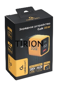 Зарядное устройство с дисплеем Cablexpert MP3A-PC-53, 35Вт GaN, QC3.0/PD3.0, 1хUSB, 1хType-C, желтый, коробка
