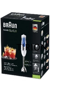Блендер погружной Braun MQ3045 APERITIVE 700Вт белый/синий