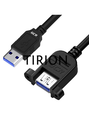 Удлинитель GCR 2.0m USB 3.0, AM/AF крепление под винт, черный, GCR-53902