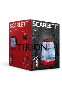 Чайник электрический Scarlett SC-EK27G65 красный/черный, 1800 Вт, 1.8 л