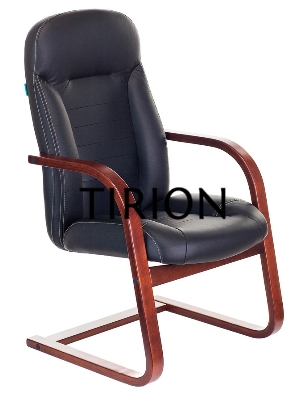 Кресло Бюрократ T-9923WALNUT-AV/BL низкая спинка черный кожа