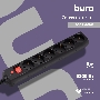 Сетевой фильтр BURO Сетевой фильтр, 6 розеток, 5 метра, (600SH-5-B), черный {992278}