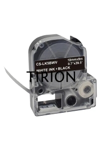 Картридж ленточный Cactus CS-LK5BWV белый шрифт, черный фон (18 мм, 9 м) для Epson LW400/LW700/LW600P/LW1000P/K400/Z700/Z900