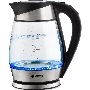 Чайник электрический Vitek VT-1177 1.7л. 2200Вт серебристый/черный корпус: стекло/металл/пластик