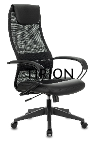 Кресло руководителя Бюрократ CH-608/BLACK TW-01 TW-11 черный, спинка сетка, искусст.кожа/ткань