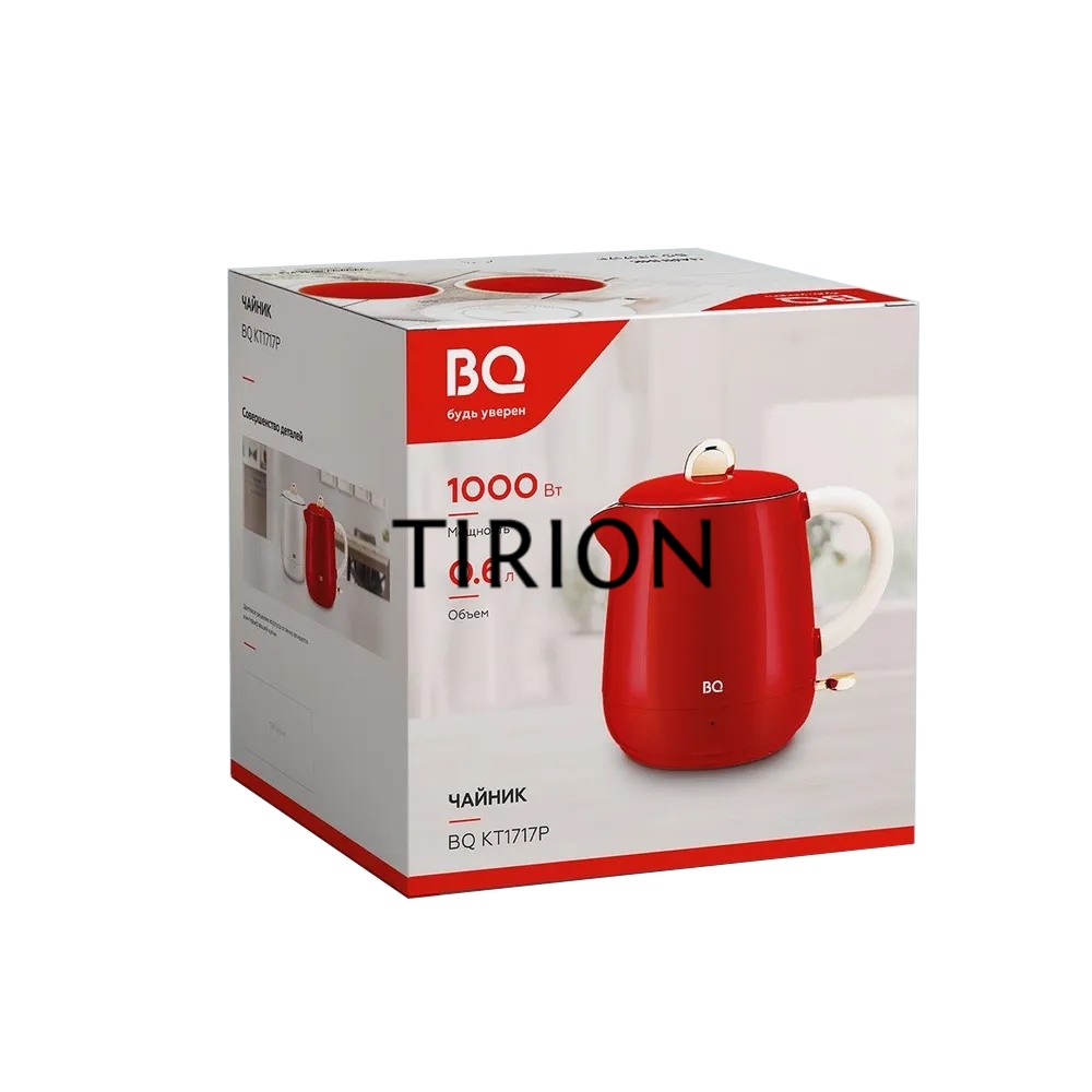 Чайник BQ KT1717P Red. Мощность:1000 Вт, Объем 0,6л