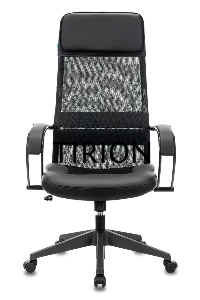 Кресло руководителя Бюрократ CH-608/BLACK TW-01 TW-11 черный, спинка сетка, искусст.кожа/ткань