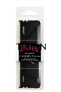 Оперативная память Kingston Fury Beast, DDR4, 16GB (1x16GB), 3200MHz, CL16, радиатор, RGB, чёрный