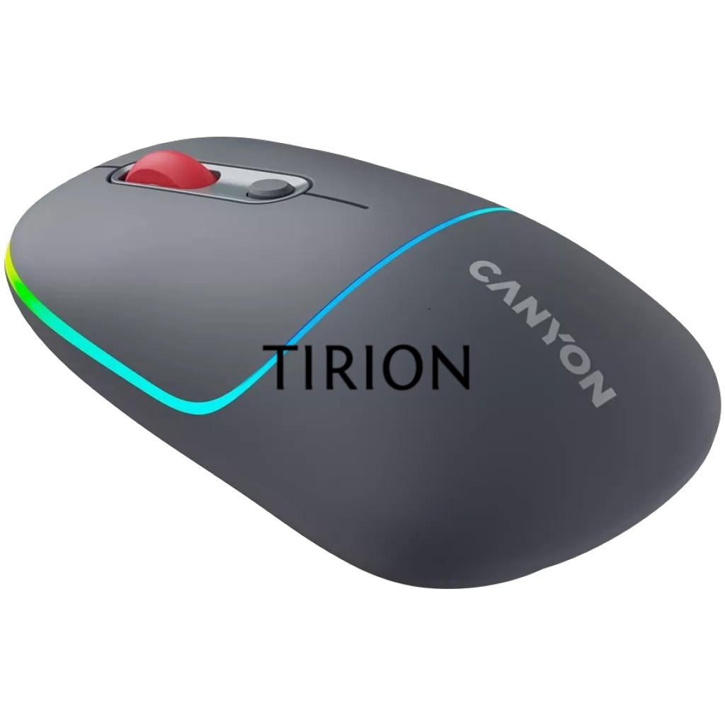 Мышь беспроводная Canyon MW-22 темно-серый, 1600 dpi, радиоканал, Bluetooth, USB, кнопки - 4