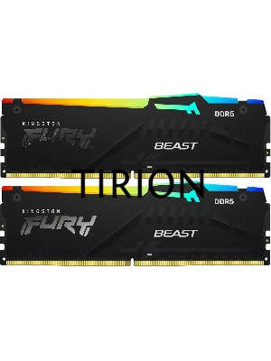 Оперативная память Kingston Fury Beast, DDR5, 32GB (2x16GB), 5200MHz, CL36, с радиаторами, RGB, черный