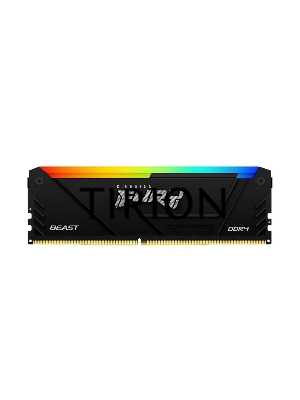 Оперативная память Kingston Fury Beast, DDR4, 16GB (1x16GB), 3200MHz, CL16, радиатор, RGB, чёрный