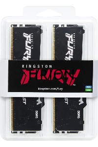Оперативная память Kingston Fury Beast, DDR5, 32GB (2x16GB), 5200MHz, CL36, с радиаторами, RGB, черный
