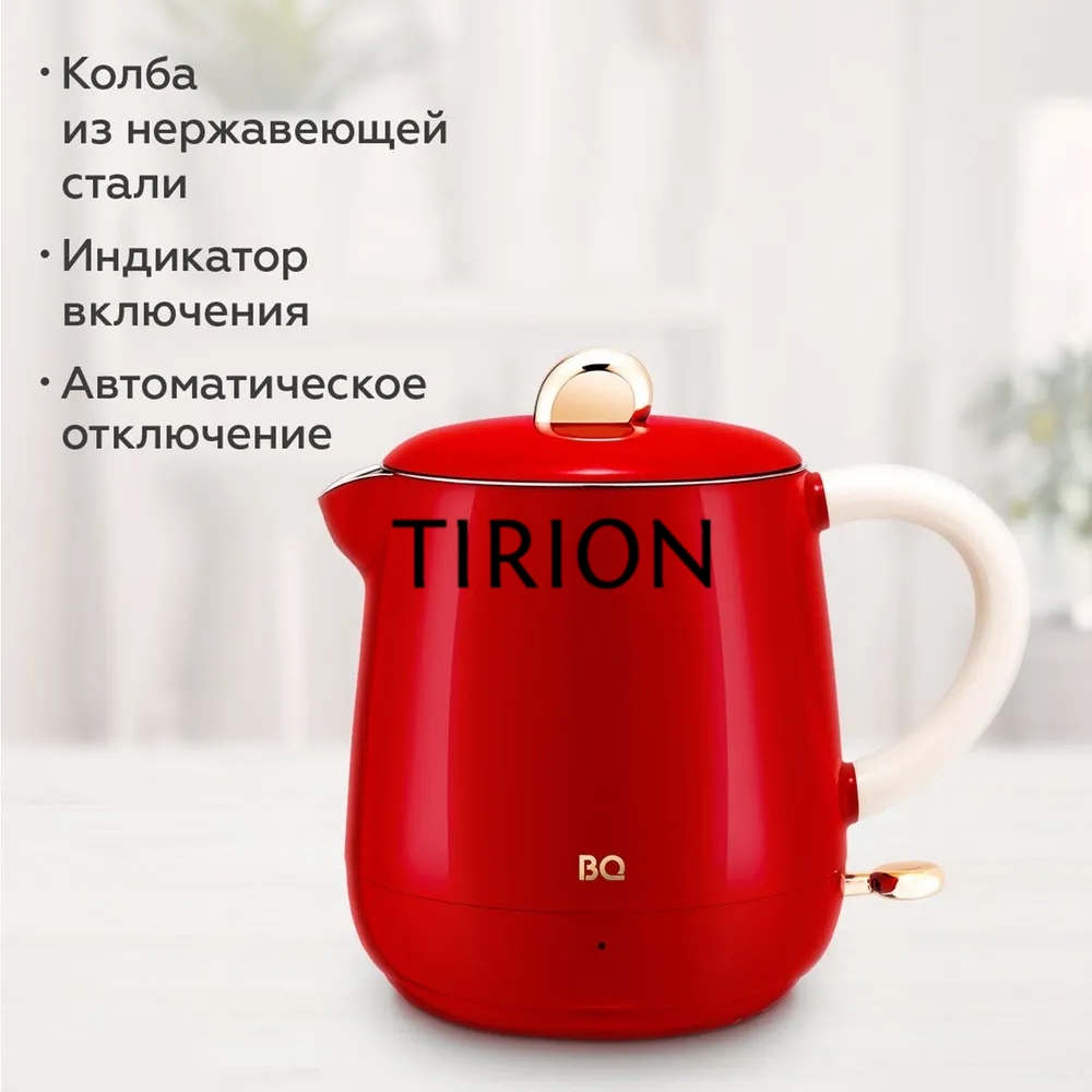 Чайник BQ KT1717P Red. Мощность:1000 Вт, Объем 0,6л