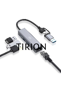 Разветвитель USB-C Digma DHUB-LAN-4port 4порт. серебристый