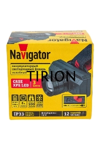 Фонарь налобный Navigator 93 478 NPT-H28-ACCU 1Cree XPE 3Вт li-ion 1.2А.ч 3реж. фокус 93478