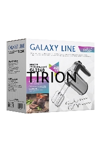 Миксер электрический Galaxy Line GL 2240, серый, ручной, 450 Вт, 5 скоростей + режим «ТУРБО»
