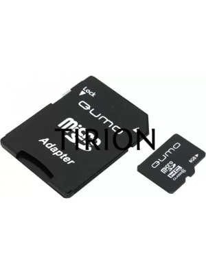 Флеш карта QUMO MicroSDHC 8GB Сlass 10 UHS-I,  3.0 с адаптером SD, черно-красная картонная упаковка