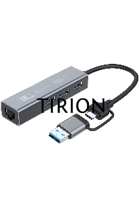 Разветвитель USB-C Digma DHUB-LAN-4port 4порт. серебристый
