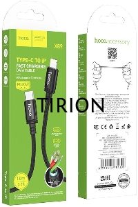 Кабель Hoco X89 Wind iP USB Type-C (m)-Lightning (m) 1м черный коробка