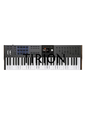 Клавиатура MIDI Arturia [KeyLAB 61 MK3 Black] 61 клавиша, полувзвешенная механика, дисплей, 12 пэдов, 9 фейдеров, 9 поворотных регуляторов, 3 входа для подключения педалей, MIDI in/out, USB-C [231632]