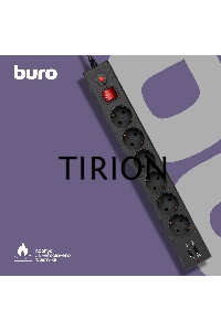 Сетевой фильтр BURO Сетевой фильтр, 6 розеток, 5 метров, (BU-SP5_USB_2A-B) черный {992320}