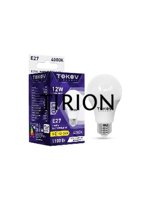 Лампа светодиодная низковольтная TOKOV ELECTRIC TKE-A60-E27-12-4K-12/24 12 Вт А60 4000К Е27 12/24В