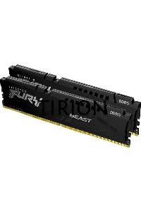 Оперативная память Kingston Fury Beast, DDR5, 32GB (2x16GB), 6400MHz, CL32, с радиатором, чёрный
