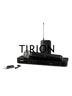 Микрофонная система SHURE BLX1288E/W85-M17 беспроводная, двухканальная, с петличным микрофоном WL185 и ручным передатчиком SM58, частота UHF 662-686 МГц