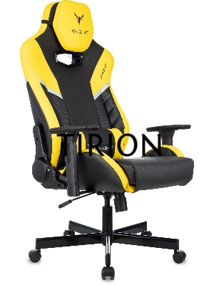 Кресло игровое Knight Thunder 5X черный/желтый эко.кожа крестов. металл