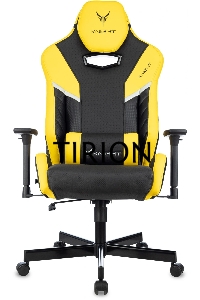 Кресло игровое Knight Thunder 5X черный/желтый эко.кожа крестов. металл